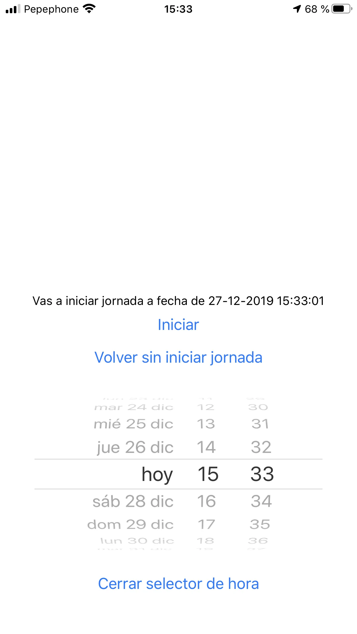 cambiar jornada control horario