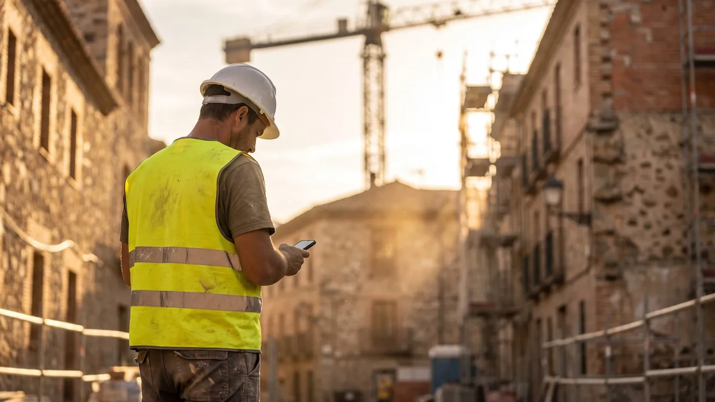 Control horario en construcción y obras: cómo registrar la jornada cuando no hay oficina