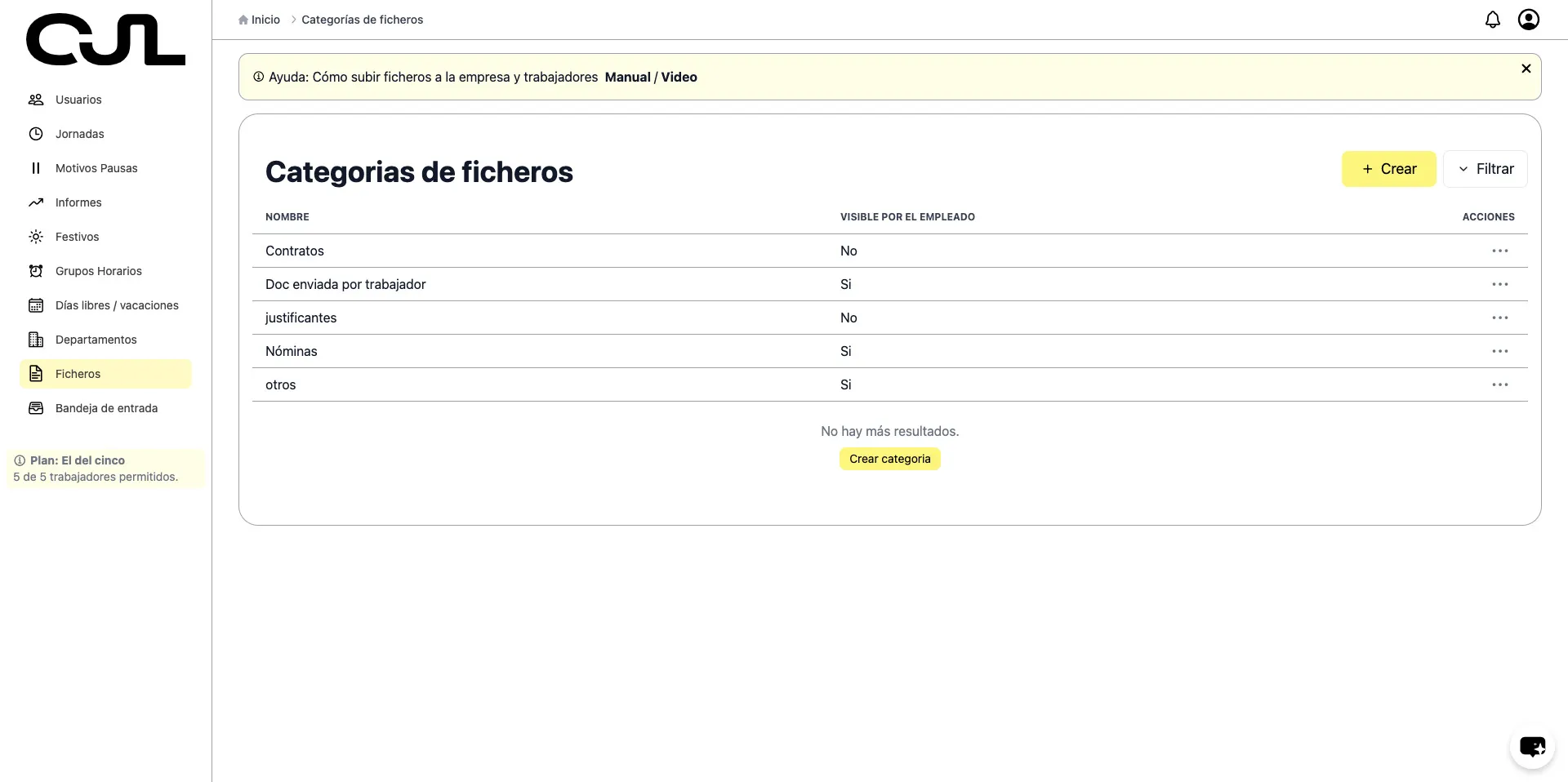 'ficheros categorias'