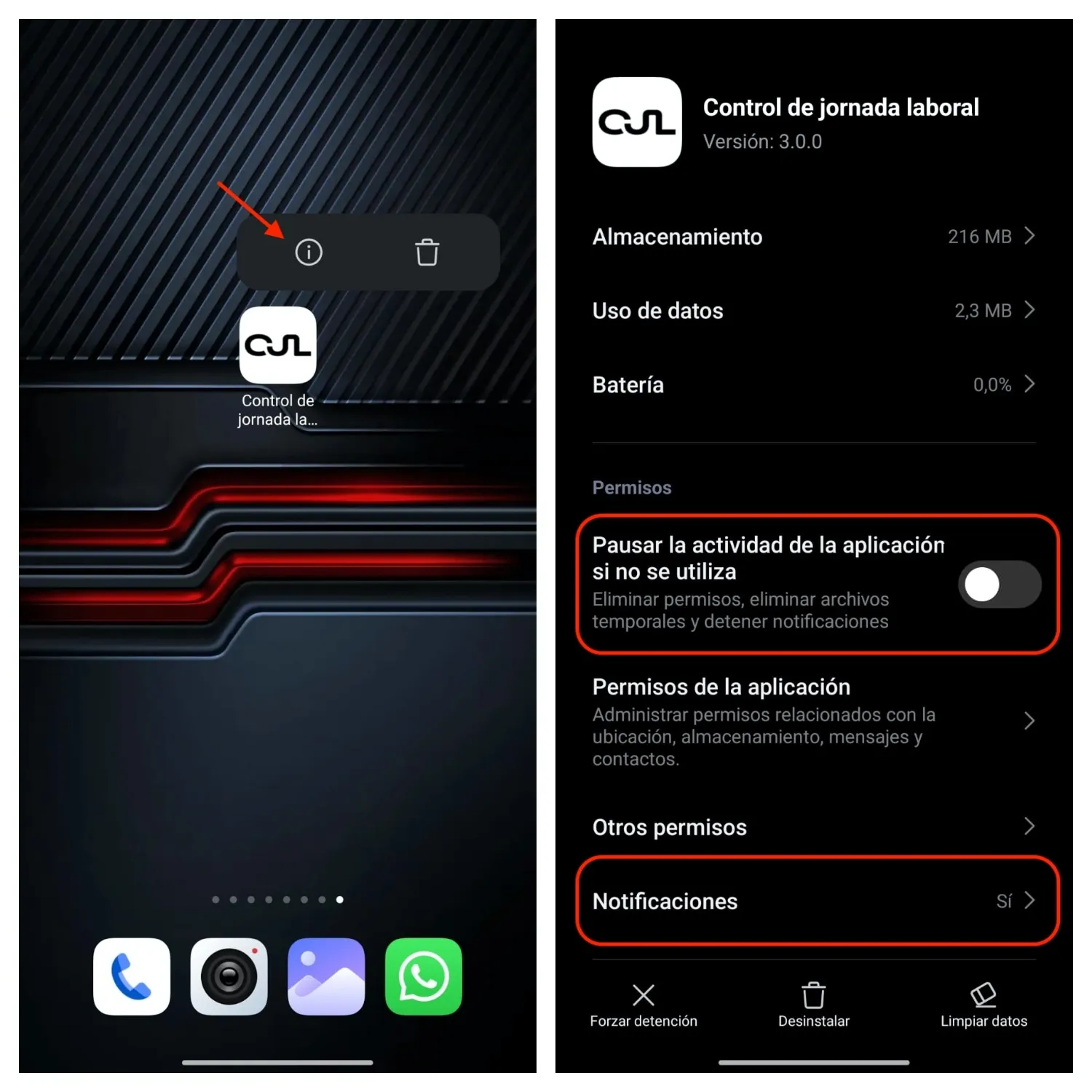 Configuración de registro de jornada